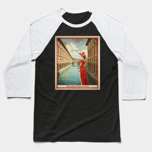 The Uffizi Gallery Florence Italy Vintage Tourism Travel Poster Baseball T-Shirt